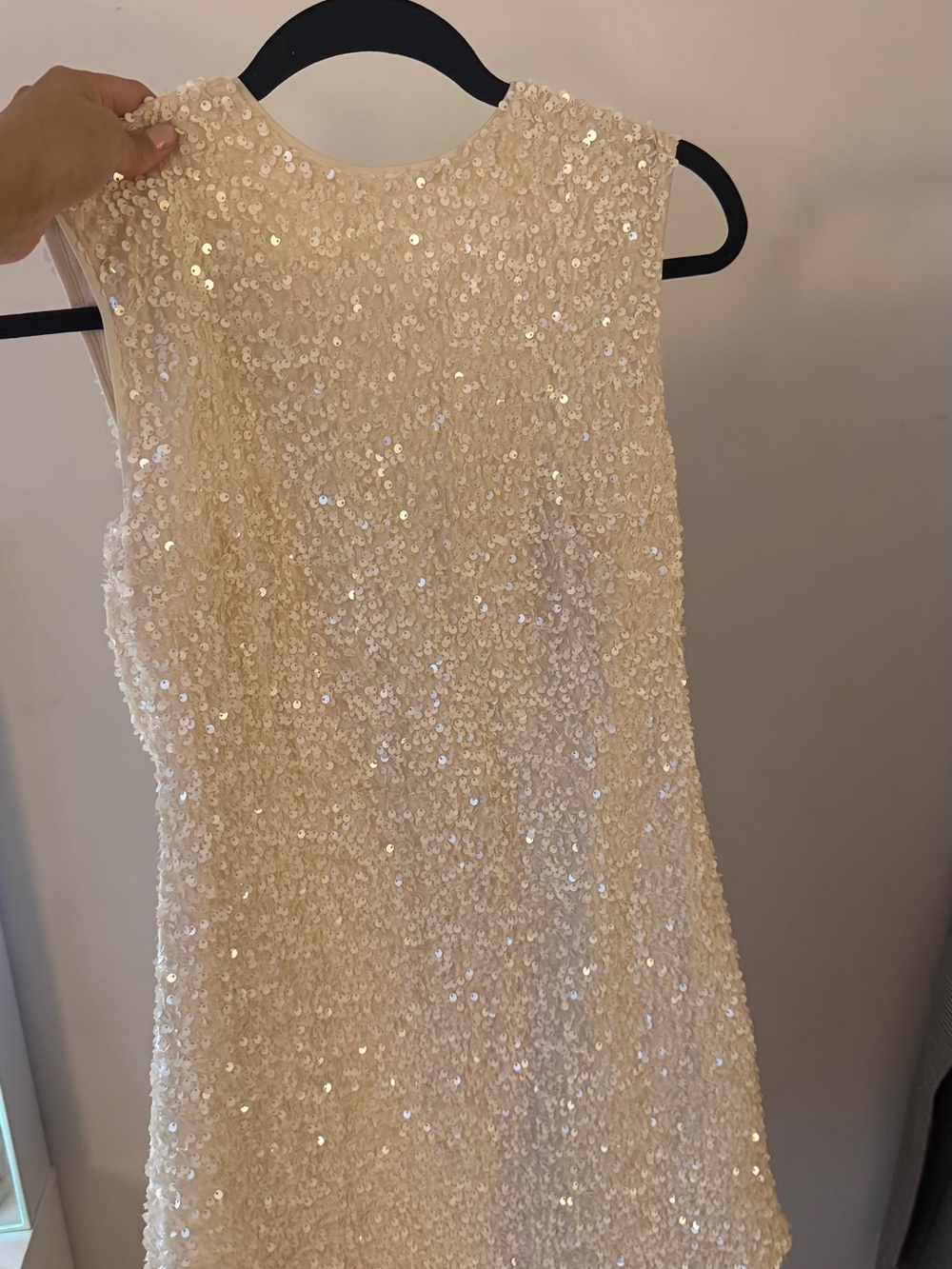 H&M Cream Sequin Mini Dress